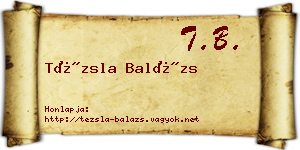 Tézsla Balázs névjegykártya